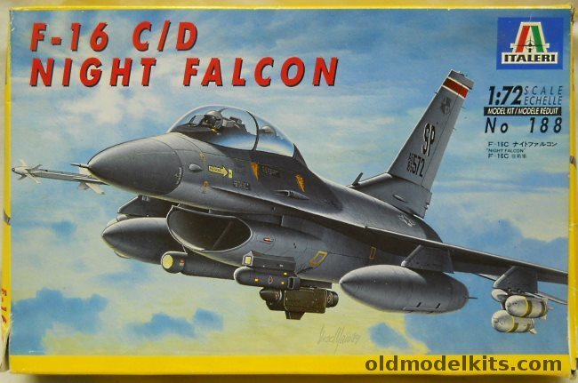 Italeri 1/72 F-16 C/D Night Falcon - USAF (2 Aircraft) / Netherlands / Belgium, 188 plastic model kit